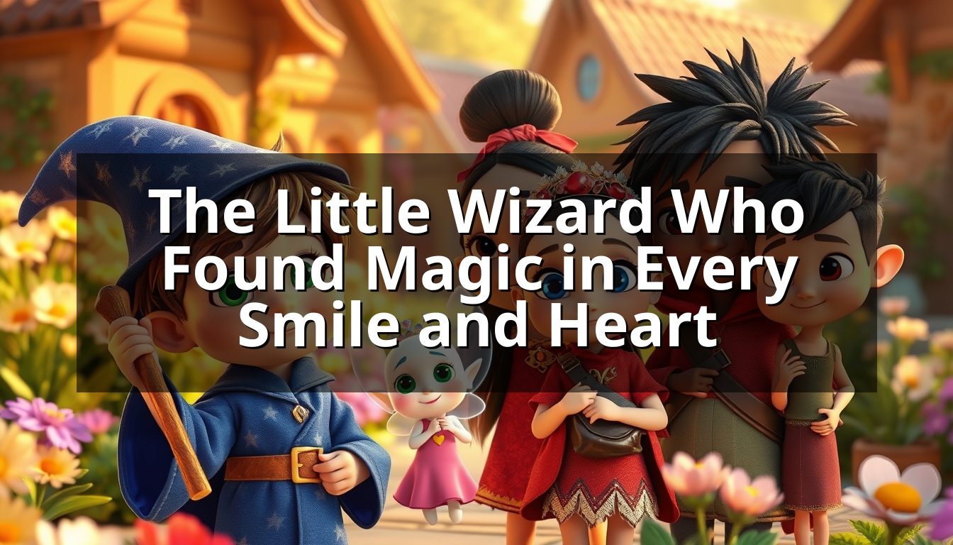 Il piccolo mago impara a usare la magia con cuore e sorriso felice